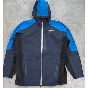 Amazon Prime Jacket Men XL Blue Driver Rain Jacket Windbreaker Hooded Luly Yang